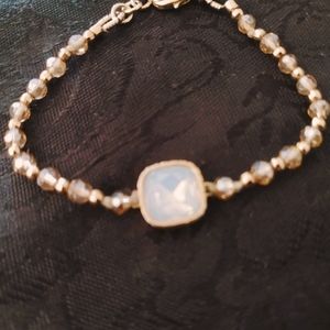 Moonstone and bead bracelet